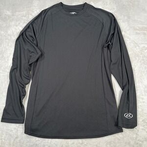 Rawlings Mens Black Performance Long Sleeve Training Shirt Medium